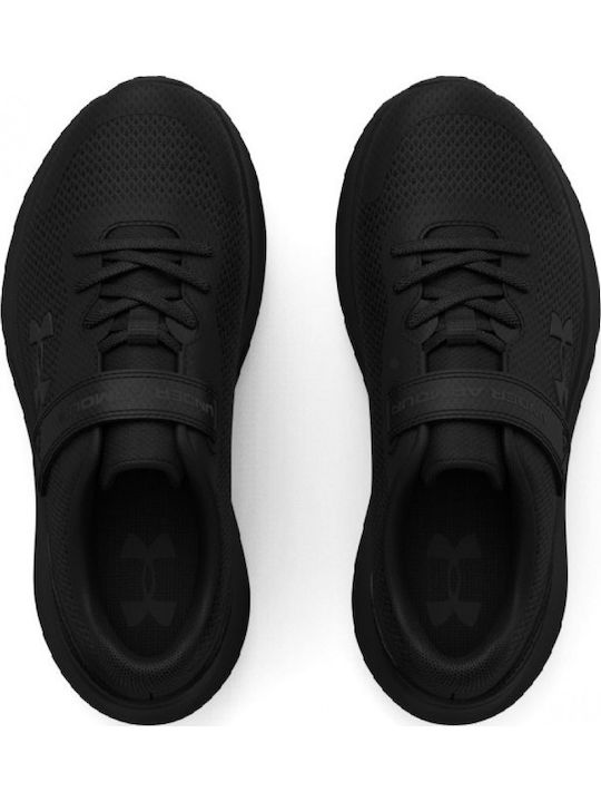 Surge 3 Kids Sports Shoes Running with Hoop & Loop Closure Black