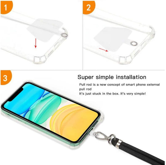 TelForceOne Universal Lanyard Neck Strap for Mobile Phones Black