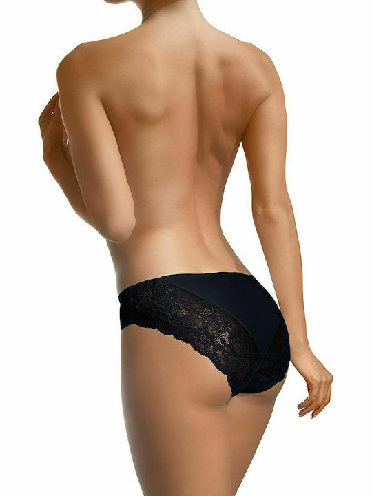 Babell Damen Slip mit Spitze Schwarz