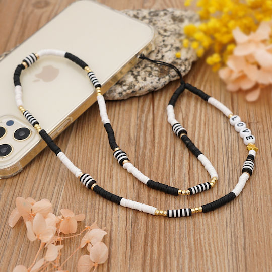 Ds Crystal DS Crystal Neck Strap for Mobile Black Love