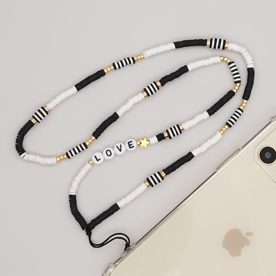 Ds Crystal DS Crystal Neck Strap for Mobile Black Love