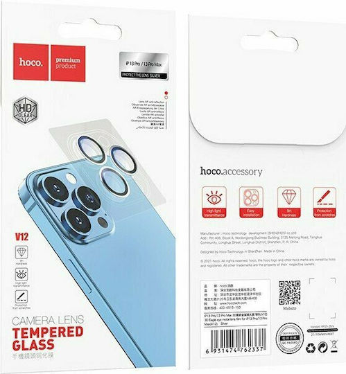 Hoco 3D Camera Protection Metal Frame Silver for the iPhone 13 Pro / 13 Pro Max