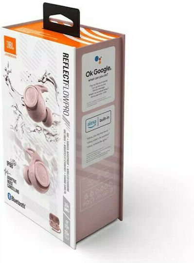 JBL Reflect Flow Pro+ In ear Bluetooth хендсфри Слушалки с Устойчивост на Пот и Кутийка за Зареждане Розов