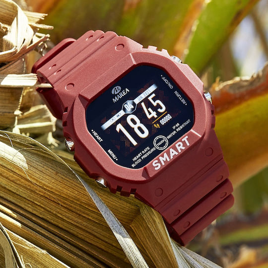 Marea B57008 40mm Smartwatch mit Pulsmesser (Rot)