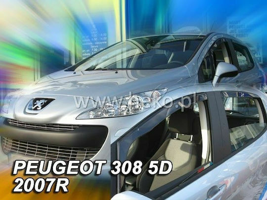 Heko Set of Windbreakers Front Car Dark Fime for Peugeot 308 2pcs