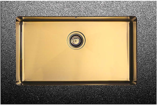 Fortinox Squadro 28075-211 Unterbau Spüle Inox Gebürstet B74xT44cm Gold Brushed PVD