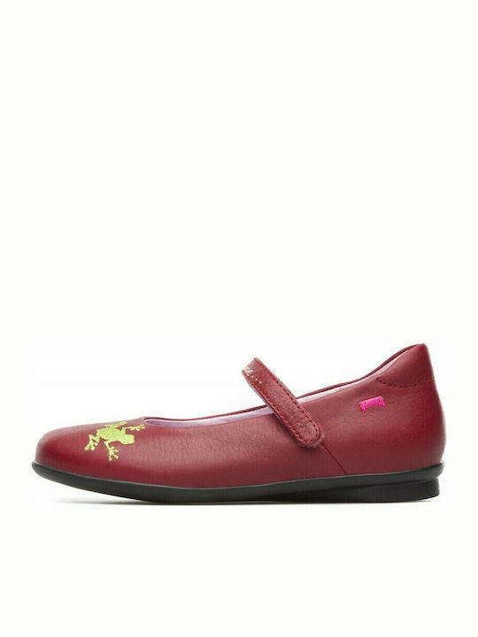 Kids Anatomic Ballerinas with Hoop & Loop Closure Burgundy