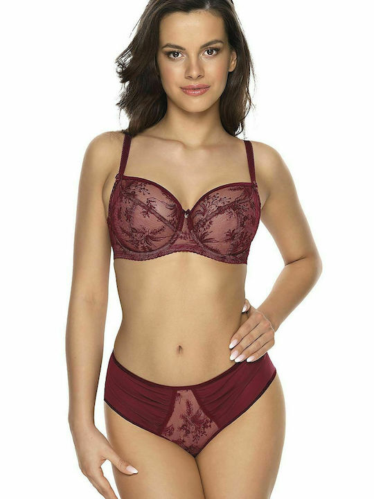 Gaia Jasmine Bra without Padding Underwire Burgundy