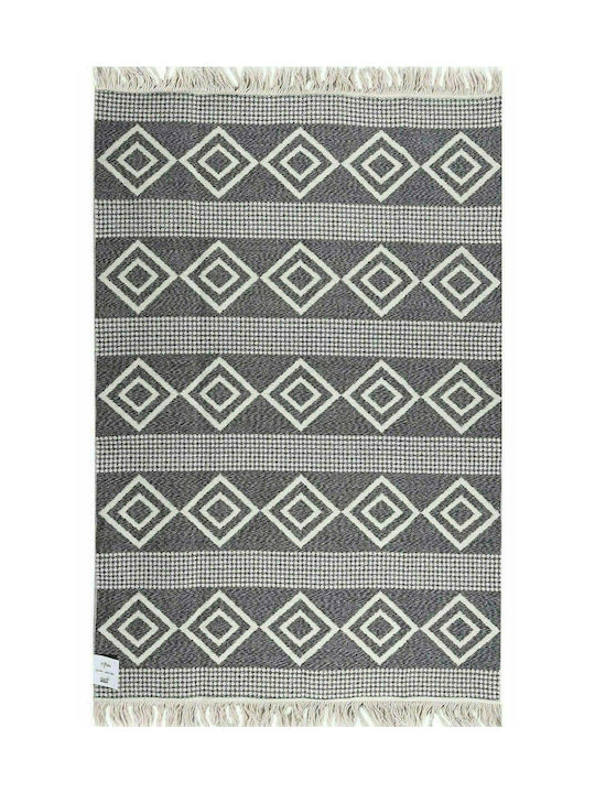 Balsan Aria Χαλί Ορθογώνιο Βαμβακερό με Κρόσια Dark Grey 60x110cm