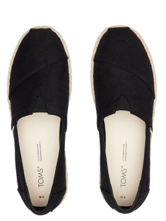 Heavy Twill Women's Fabric Espadrilles Black