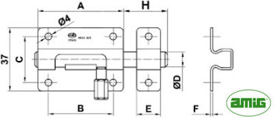 Door latches Inox 18/8 - 6519