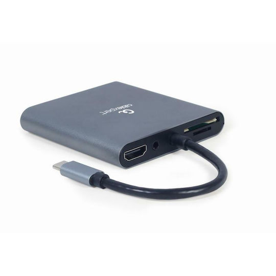 Cablexpert USB-C Docking Station mit HDMI 4K PD Gray (A-CM-COMBO6-01)