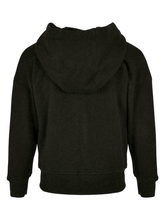 Urban Classics Girls Hooded Sweatshirt with Zipper Black