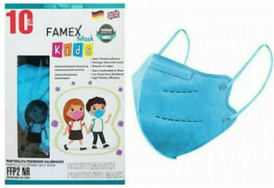 Famex Disposable Protective Mask FFP2 NR Kids Sky Blue 50pcs