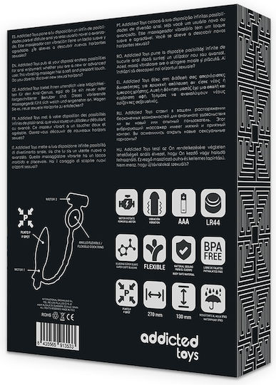 Addicted Toys Vibration Ring Schwanz Silikon mit Analplug Schwarz