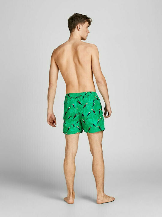 Crete Men's Swimwear Shorts Green with Patterns