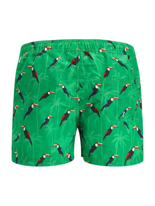 Crete Men's Swimwear Shorts Green with Patterns