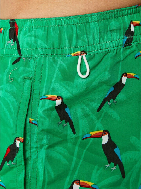 Crete Men's Swimwear Shorts Green with Patterns