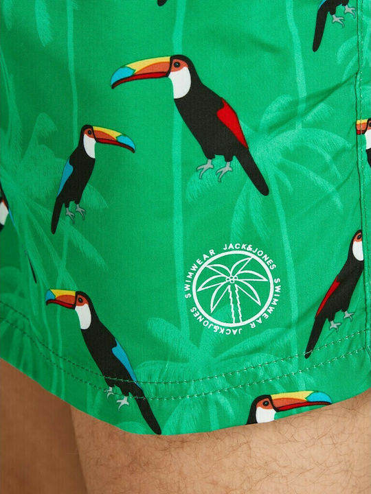 Crete Men's Swimwear Shorts Green with Patterns