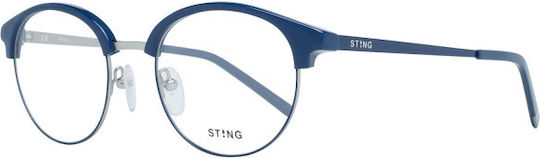 Sting Metal Eyeglass Frame Blue VST181 0502