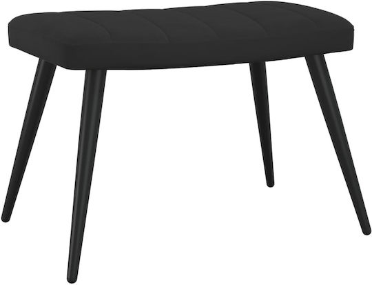 Μπερζέρα με Υποπόδιο Βελούδινη Μαύρη 61x70x96.5cm