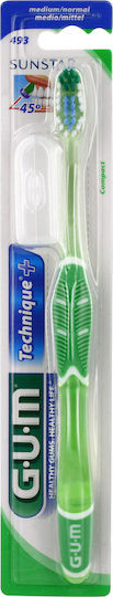 GUM Technique+ Compact 493 Toothbrush Medium Green