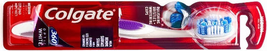 Colgate 360 Degree Optic White Οδοντόβουρτσα Medium Μωβ