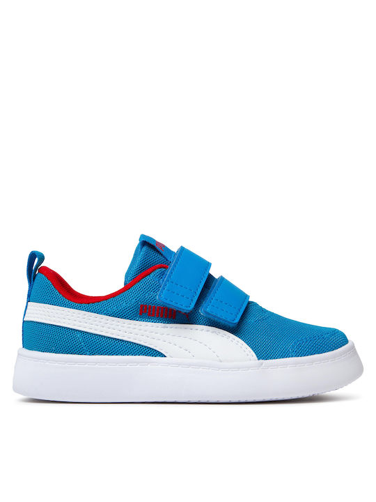 Puma Παιδικά Sneakers Courtflex V2 Mesh mit Klettverschluss Blau ->