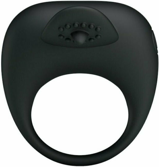 Pretty Love Vibrating Silicone Ring with Tongue Black