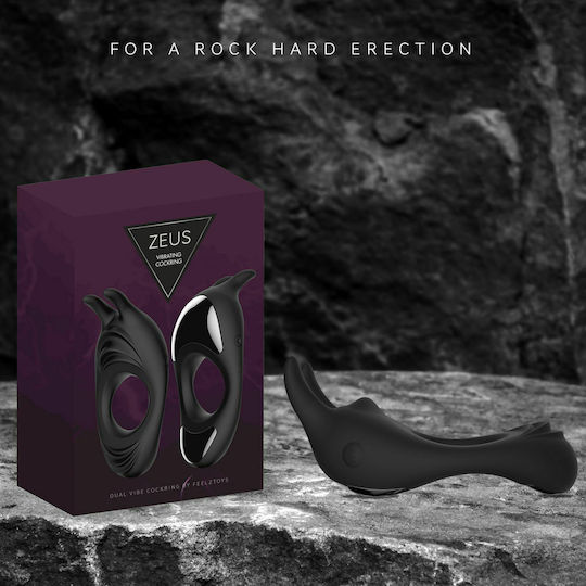 Feelztoys Zeus Dual Vibe Cock Ring Black