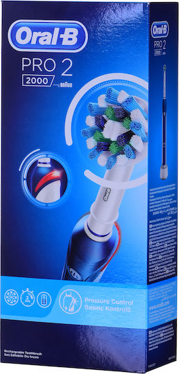 Oral-B Pro 2 2000 Electric Toothbrush with Timer and Pressure Sensor Blue