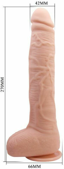 Baile Beautiful Realdeal Lifelike Skin Ρεαλιστικό Dildo με Όρχεις και Βεντούζα Flesh 27cm
