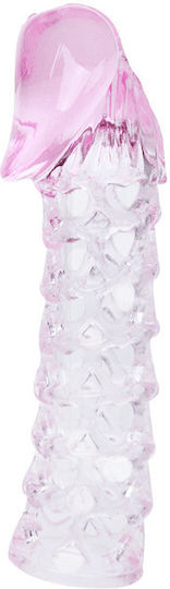 Baile Male-wear Grid Sleeve Penis Extension Pink 11.7cm