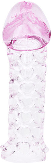 Baile Male-wear Grid Sleeve Penis Extension Pink 11.7cm
