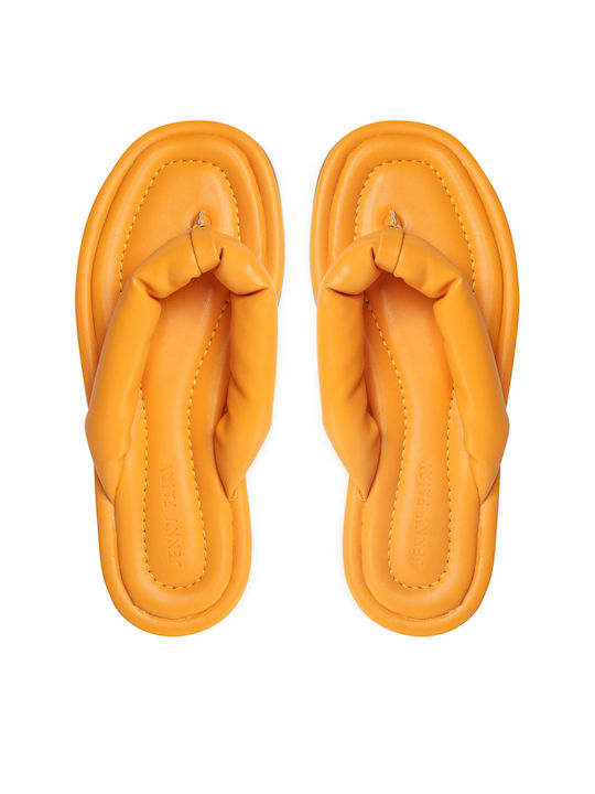 Damen Flache Sandalen in Orange Farbe