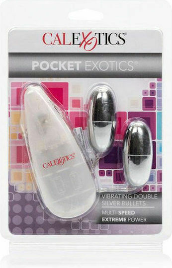 Calexotics Multi-Speed Vibrating Double Bullets Bile vaginale cu vibrație Argintiu
