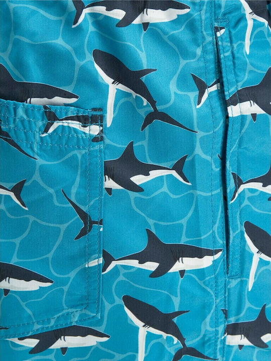 Crete Men's Swimwear Shorts Light Blue with Patterns