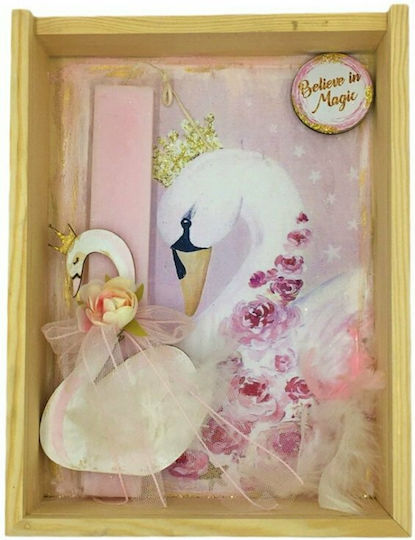 Easter Candle Flat Handmade Swan Set Handmade Box-frame Pink