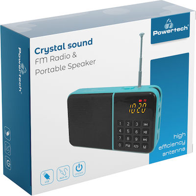 Powertech PT-997 Portable Radio Rechargeable with USB Blue