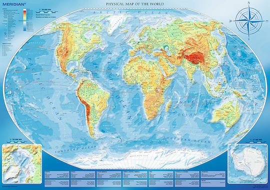 Large Physical Map of The World Puzzle 2D 4000 Pieces