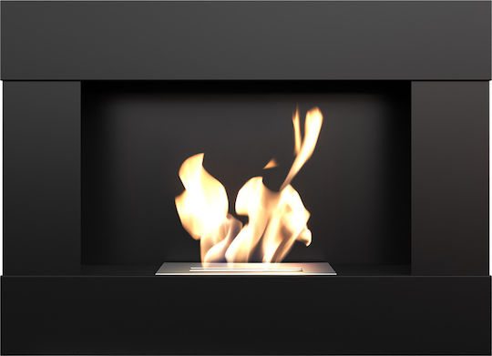 Kratki Bravo Tuv Indoor Wall Mounted Bioethanol Fireplace Black 90x19.8x65.2cm