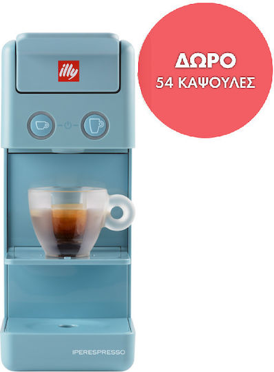 Illy Y3.3 Iperespresso Pod Coffee Machine Iperespresso Pressure 19bar Light Blue