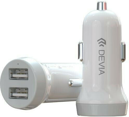 Devia Car Charger 3.1A with Ports: 2xUSB White Color