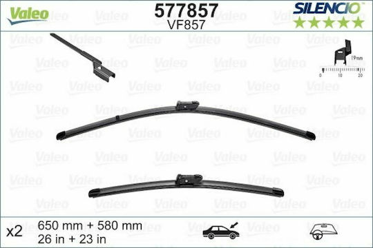 Valeo Silencio X.trm x2 Vorderseite Satz Autoscheibenwischer 650mm/580mm