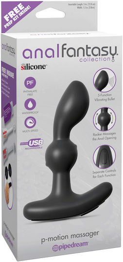 Pipedream Anal Fantasy Collection P-Motion Massager Πρωκτικός Δονητής Μαύρος 13.5cm