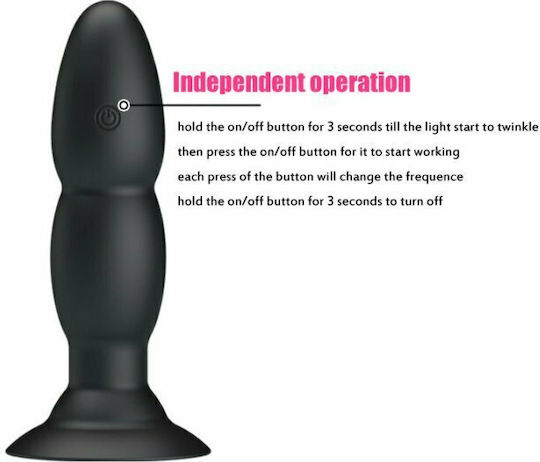 Pretty Love Silicone Anal Plug Stimulation with Remote Control Anal Plug with Wireless Functionality and Vibration Black 13.5cm