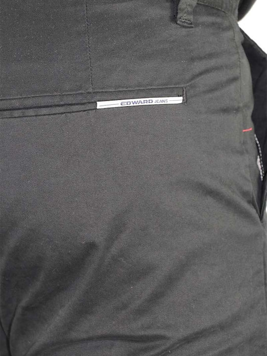 Nasir-S20 Herrenhosen Chino Elastisch in Reguläre Passform Schwarz