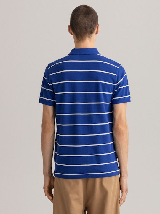 Gant Ανδρικό T-shirt Polo Μπλε