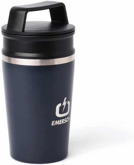 Emerson Ανακυκλώσιμο Ποτήρι Θερμός Ανοξείδωτο BPA Free 300ml Blue Black