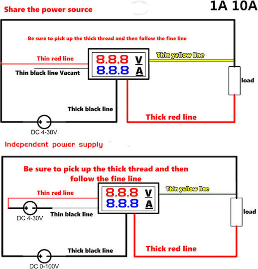Amarad VAM-0-100V DC/0-10A DC Πολυόργανο Ηλεκτρολογικού Πίνακα Μονοφασικό 12.3.35